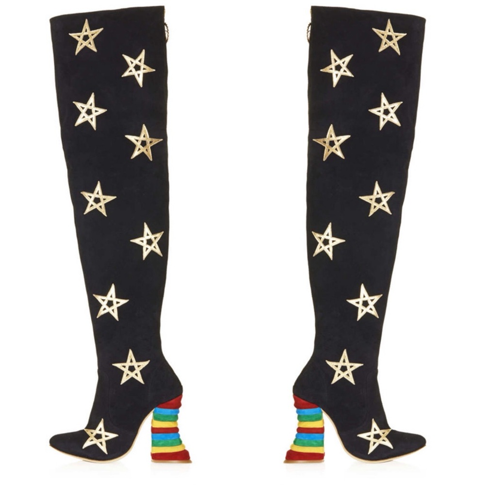 Meadham Kirchhoff X Topshop rainbow witchy boots super rare size 9
